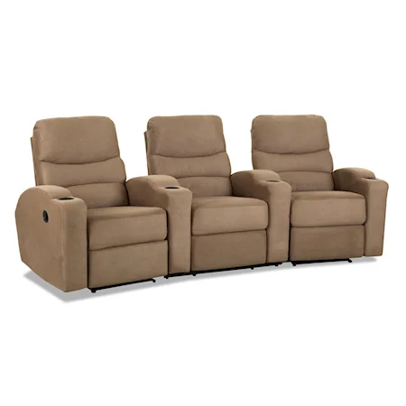 Contemporary Three Piece Home Theater Sectional